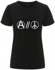 Zum/zur  tailliertes Fairtrade T-Shirt "Anarchy and Peace" für 18,10 € gehen.