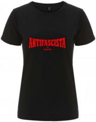 Zum/zur  tailliertes Fairtrade T-Shirt "Antifascista siempre" für 18,10 € gehen.