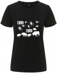 Zum/zur  tailliertes Fairtrade T-Shirt "Die spinnen die Bullen" für 18,10 € gehen.