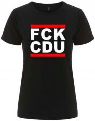 Zum/zur  tailliertes Fairtrade T-Shirt "FCK CDU" für 18,10 € gehen.