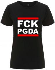 Zum tailliertes Fairtrade T-Shirt "FCK PGDA" für 18,10 € gehen.