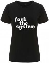 Zum/zur  tailliertes Fairtrade T-Shirt "Fuck the System" für 18,10 € gehen.