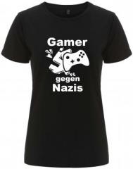 Zum/zur  tailliertes Fairtrade T-Shirt "Gamer gegen Nazis" für 18,10 € gehen.