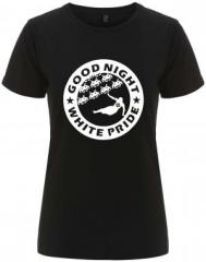 Zum/zur  tailliertes Fairtrade T-Shirt "Good night white pride - Space Invaders" für 18,10 € gehen.