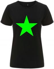 Zum/zur  tailliertes Fairtrade T-Shirt "Grüner Stern" für 18,10 € gehen.