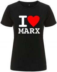 Zum/zur  tailliertes Fairtrade T-Shirt "I love Marx" für 18,10 € gehen.