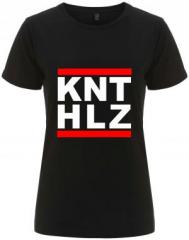 Zum/zur  tailliertes Fairtrade T-Shirt "KNTHLZ" für 18,10 € gehen.