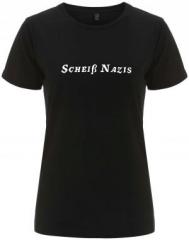 Zum/zur  tailliertes Fairtrade T-Shirt "Scheiß Nazis" für 18,10 € gehen.