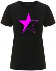 Zum/zur  tailliertes Fairtrade T-Shirt "schwarz/pinker Stern" für 18,10 € gehen.