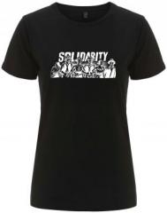 Zum/zur  tailliertes Fairtrade T-Shirt "Solidarity" für 18,10 € gehen.