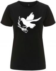 Zum/zur  tailliertes Fairtrade T-Shirt "Taube mit Molli" für 18,10 € gehen.