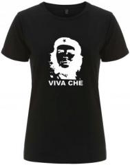 Zum/zur  tailliertes Fairtrade T-Shirt "Viva Che Guevara (weiß/schwarz)" für 18,10 € gehen.