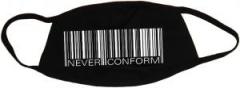 Zur Mundmaske "Barcode - Never conform" für 6,50 € gehen.