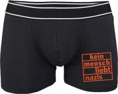 Zum/zur  Boxershort "kein mensch liebt nazis (orange)" für 15,00 € gehen.