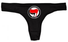 Zum Frauen Stringtanga "Antifaschistische Aktion (rot/schwarz)" für 15,00 € gehen.