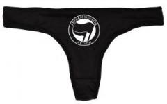 Zum Frauen Stringtanga "Antifaschistische Aktion (schwarz/schwarz)" für 15,00 € gehen.