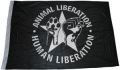 Zur Fahne / Flagge (ca. 150x100cm) "Animal Liberation - Human Liberation (mit Stern)" für 25,00 € gehen.