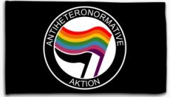 Zur Fahne / Flagge (ca. 150x100cm) "Antiheteronormative Aktion" für 16,10 € gehen.