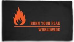 Zur Fahne / Flagge (ca. 150x100cm) "Burn your flag - worldwide" für 16,10 € gehen.