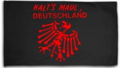 Zur Fahne / Flagge (ca. 150x100cm) "Halt's Maul Deutschland" für 16,10 € gehen.