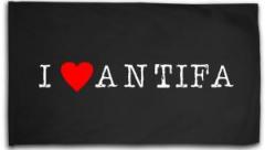 Zur Fahne / Flagge (ca. 150x100cm) "I love Antifa" für 25,00 € gehen.