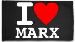Zur Fahne / Flagge (ca. 150x100cm) "I love Marx" für 16,10 € gehen.