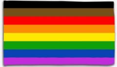 Zur Fahne / Flagge (ca. 150x100cm) "Regenbogen - More Colors, More Pride" für 25,00 € gehen.