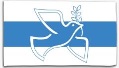 Zur Fahne / Flagge (ca. 150x100cm) "Russische Antikriegsfahne mit Friedenstaube mit Zweig (weiß/blau/weiß)" für 20,00 € gehen.