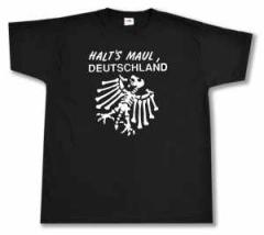 Zum T-Shirt "Halt's Maul Deutschland (weiß)" für 13,12 € gehen.