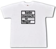 Zum T-Shirt "Kein Mensch ist illegal (schwarz/weiß)" für 13,12 € gehen.