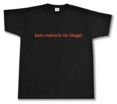 Zum T-Shirt "kein mensch ist illegal - Text" für 13,12 € gehen.