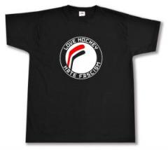 Zum T-Shirt "Love Hockey Hate Fascism" für 13,12 € gehen.