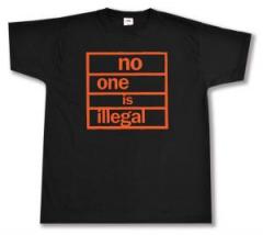 Zum T-Shirt "no one is illegal" für 13,12 € gehen.