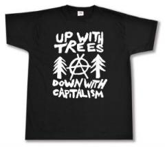 Zum T-Shirt "Up with Trees - Down with Capitalism" für 13,12 € gehen.
