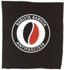 Zum Aufnäher "Barista Barista Antifascista (Bohne)" für 1,50 € gehen.