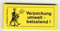 Zum Spucki / Schlecki / Papieraufkleber "Verpackung umweltbelastend!" für 1,00 € gehen.
