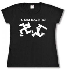 Zum tailliertes T-Shirt "1. Mai Nazifrei" für 14,00 € gehen.