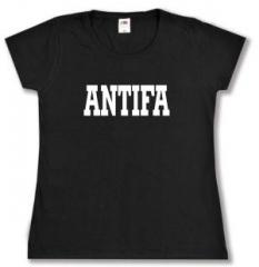 Zum tailliertes T-Shirt "Antifa Schriftzug" für 14,00 € gehen.