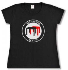 Zum tailliertes T-Shirt "Antifascis TISCHE Aktion" für 14,00 € gehen.
