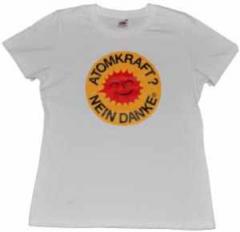 Zum tailliertes T-Shirt "Atomkraft? Nein Danke" für 14,00 € gehen.