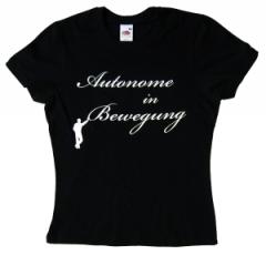 Zum tailliertes T-Shirt "Autonome in Bewegung" für 14,00 € gehen.