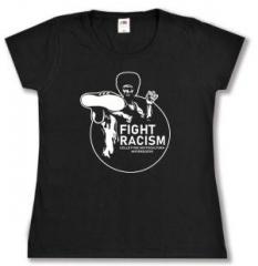 Zum tailliertes T-Shirt "Fight Racism - Collectivo Sottocultura Antifascista" für 14,00 € gehen.