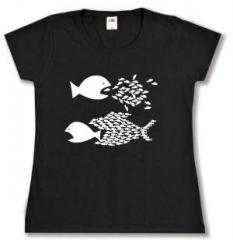 Zum tailliertes T-Shirt "Fische" für 14,00 € gehen.