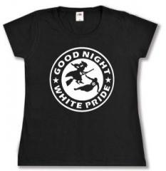 Zum tailliertes T-Shirt "Good night white pride - Hexe" für 14,00 € gehen.