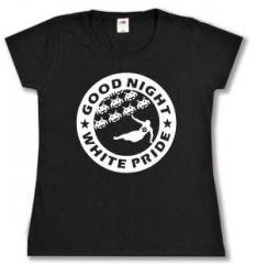 Zum tailliertes T-Shirt "Good night white pride - Space Invaders" für 14,00 € gehen.