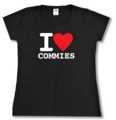Zum tailliertes T-Shirt "I love commies" für 14,00 € gehen.