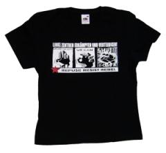 Zum tailliertes T-Shirt "Linke Zentren erkämpfen und verteidigen!" für 14,00 € gehen.