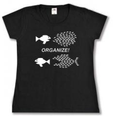 Zum tailliertes T-Shirt "Organize! Fische" für 14,00 € gehen.