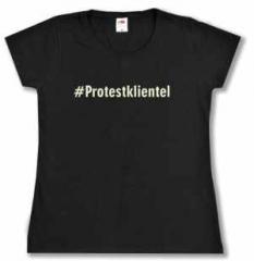 Zum tailliertes T-Shirt "#Protestklientel" für 14,00 € gehen.