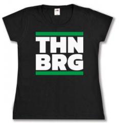 Zum tailliertes T-Shirt "THNBRG" für 14,00 € gehen.